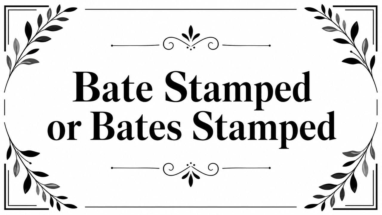 Bate Stamped or Bates Stamped